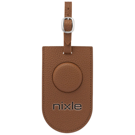Leeman Tan Pebble Grain AirTag Luggage Tag