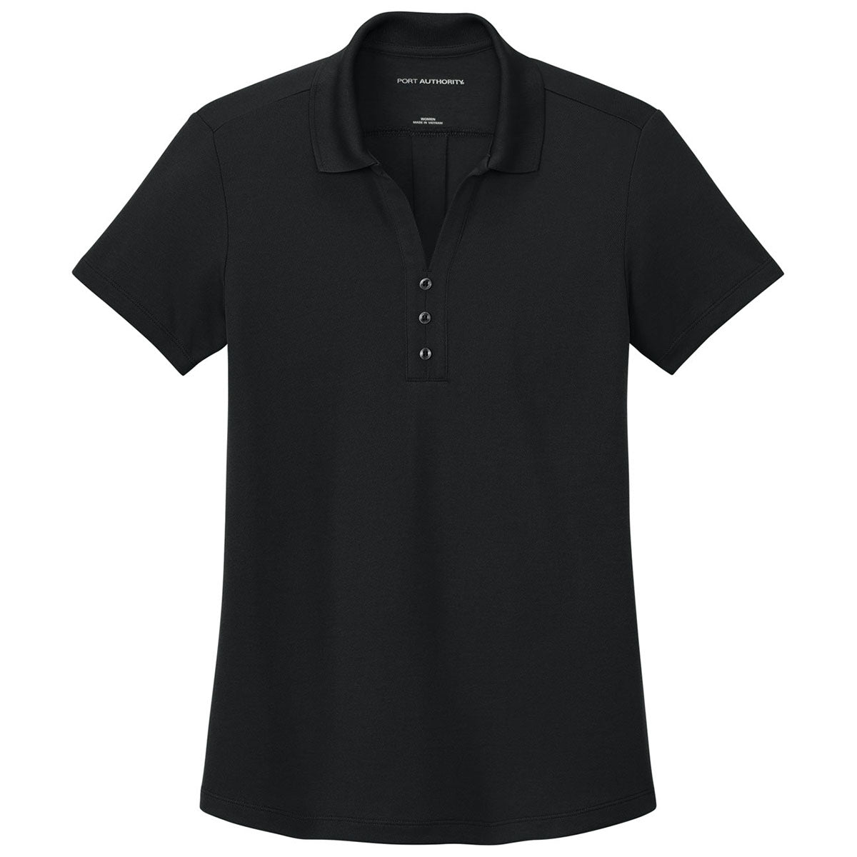 Port Authority Women's Deep Black Plaited Pique Polo