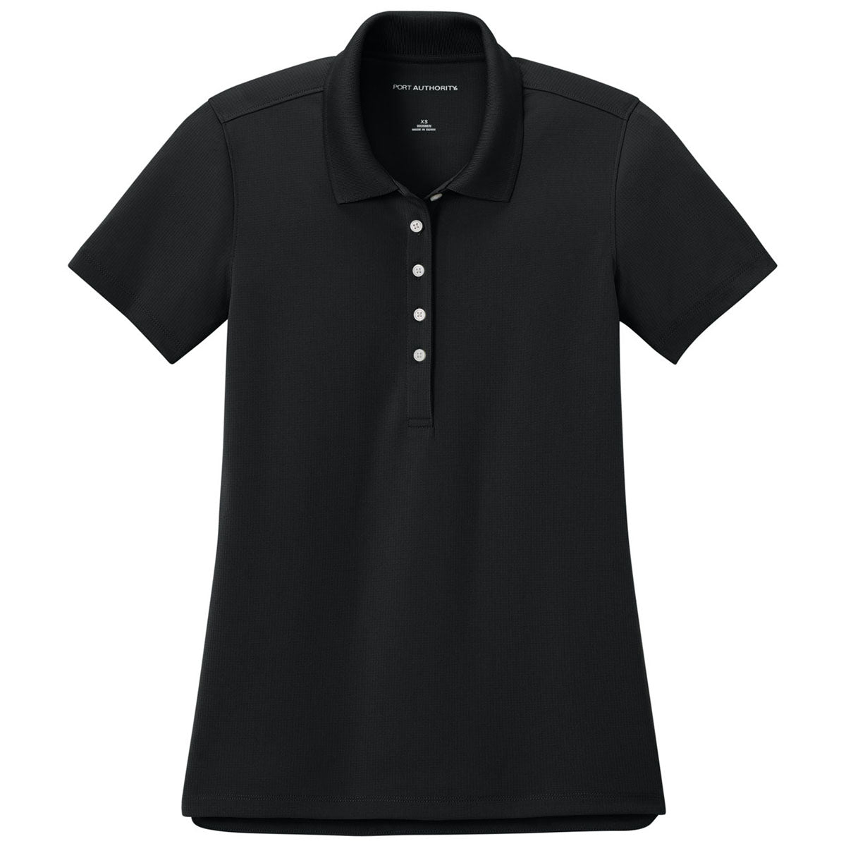 Port Authority Women's Deep Black Dry Zone Stain-Release Grid Polo