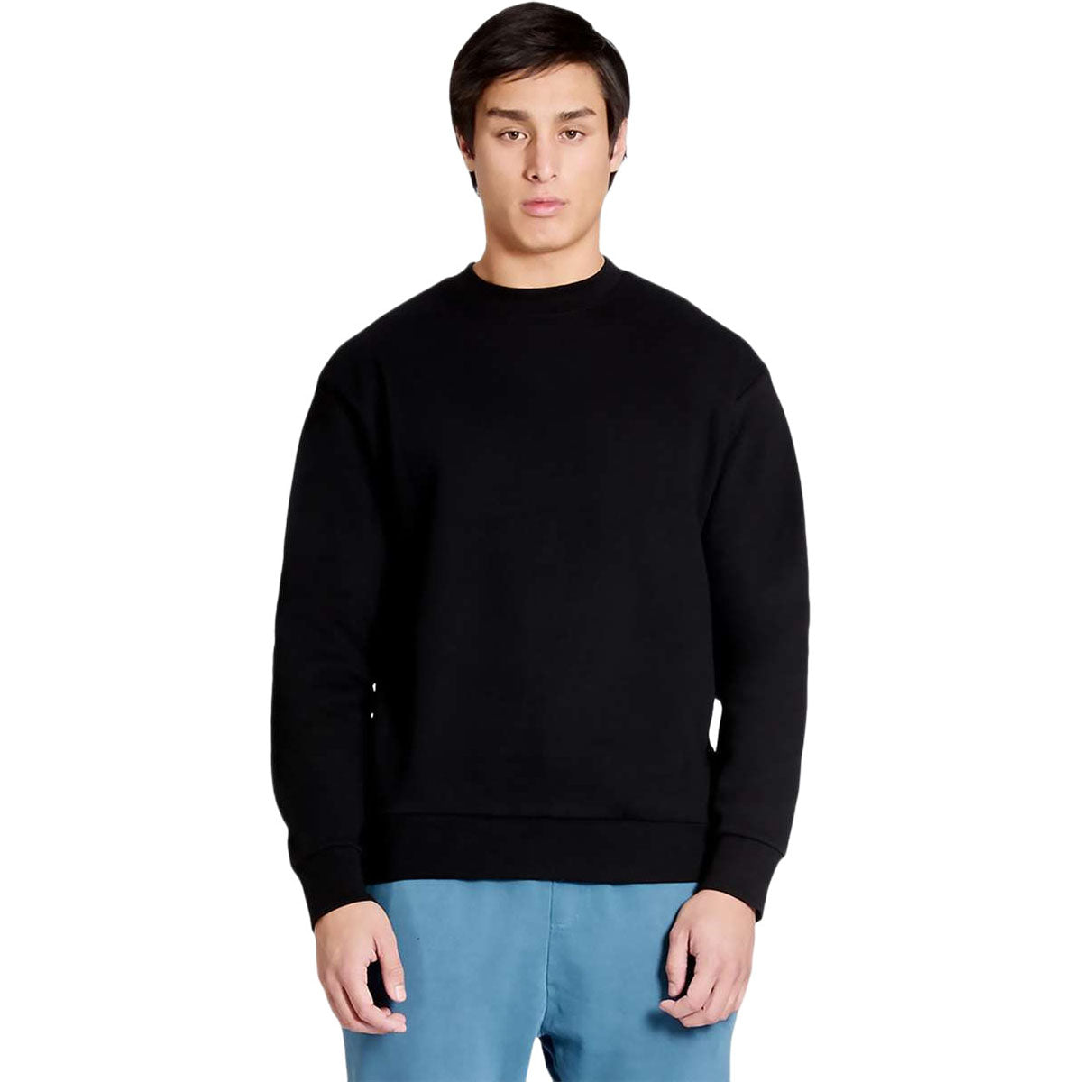 Lane Seven Unisex Black Pigment-Dyed Crewneck Sweatshirt