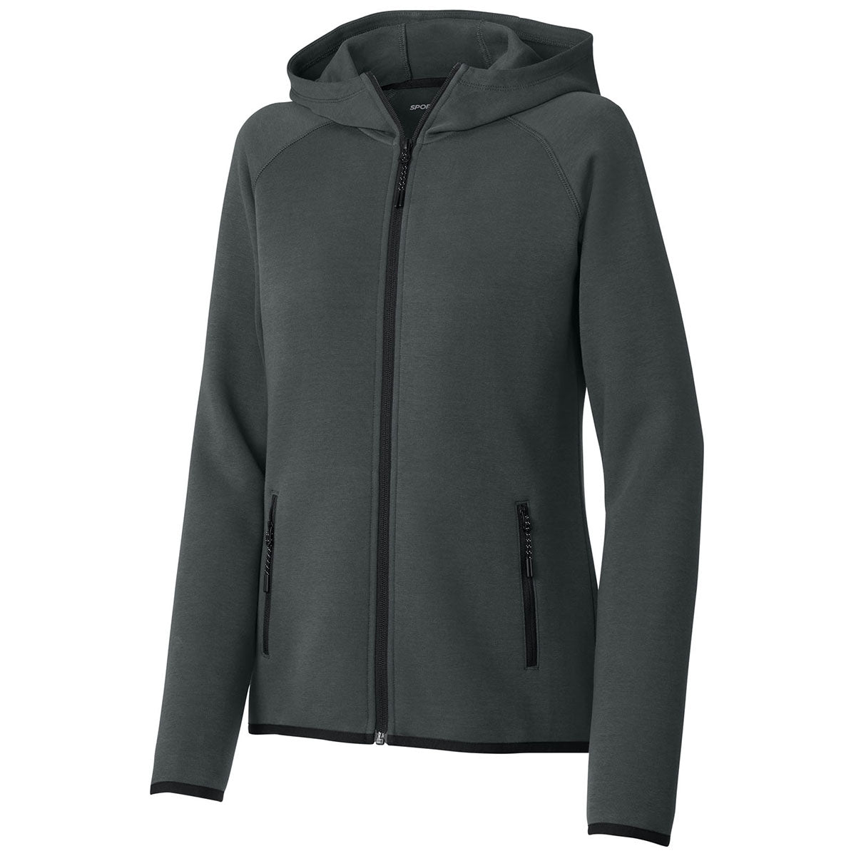 Sport-Tek Women's Iron Grey Phenom Full-Zip Hoodie