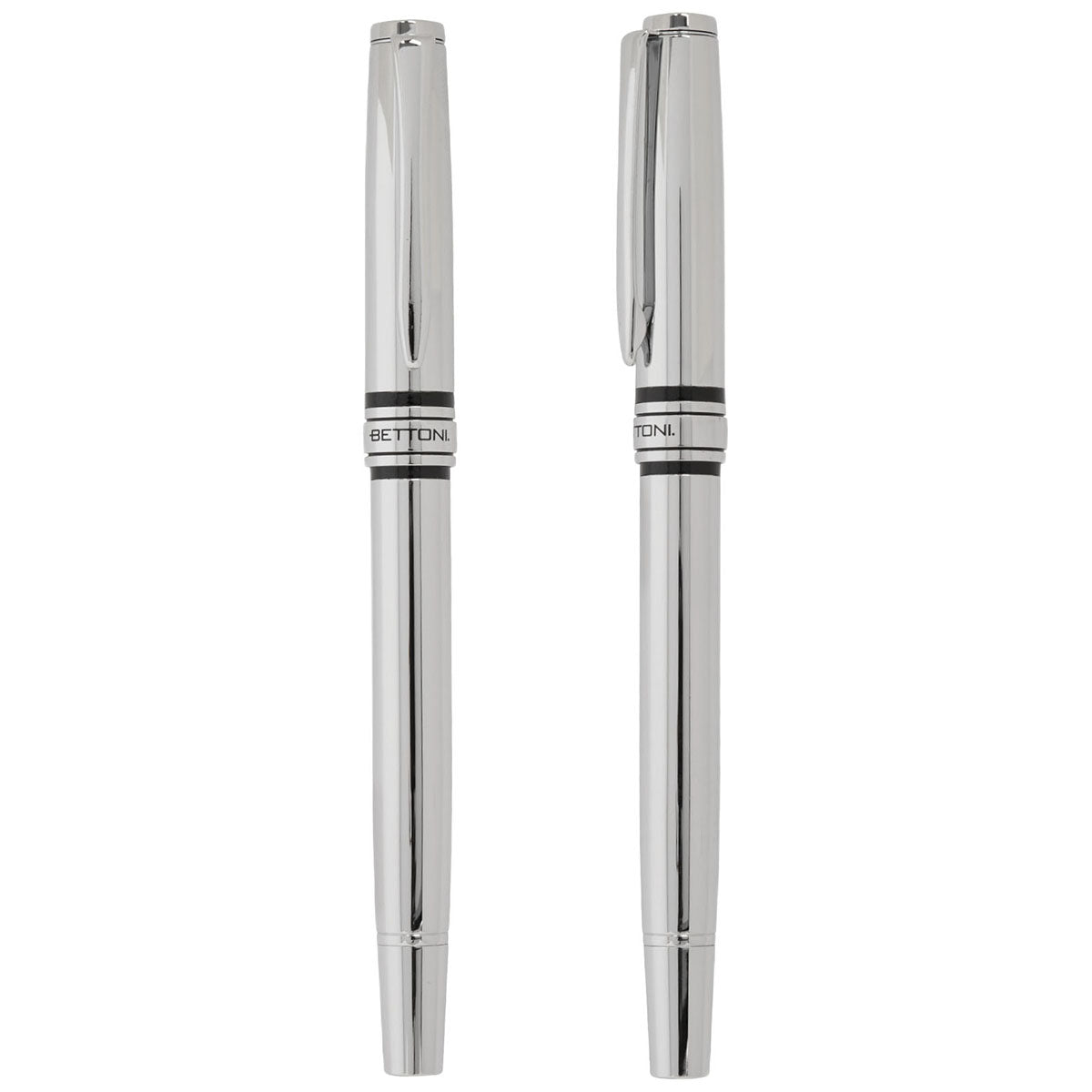 Bettoni Chrome Avellino Recycled Brass Cap-Off Rollerball Pen