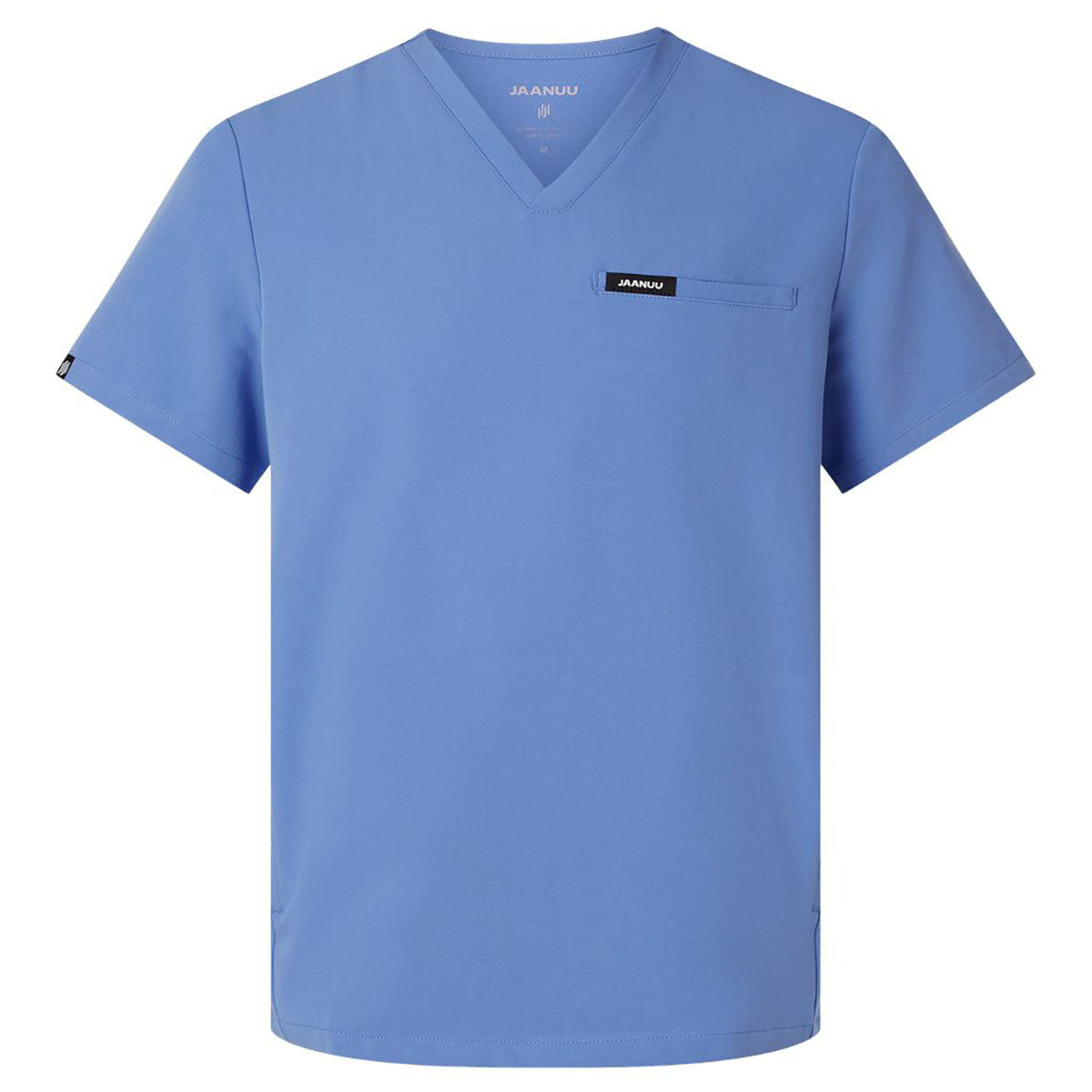 Jaanuu Men's Ceil Blue Platt 3-Pocket Scrub V-Neck Top