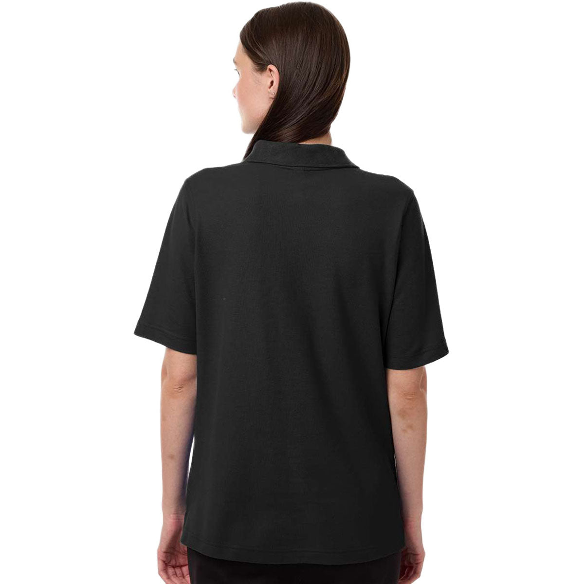 Harriton Women's Black Maverick CVC Pique Polo