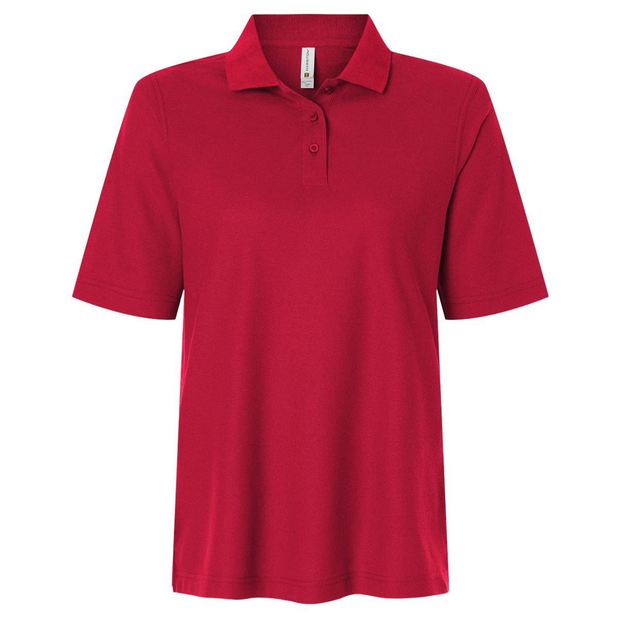 Harriton Women's Red Maverick CVC Pique Polo