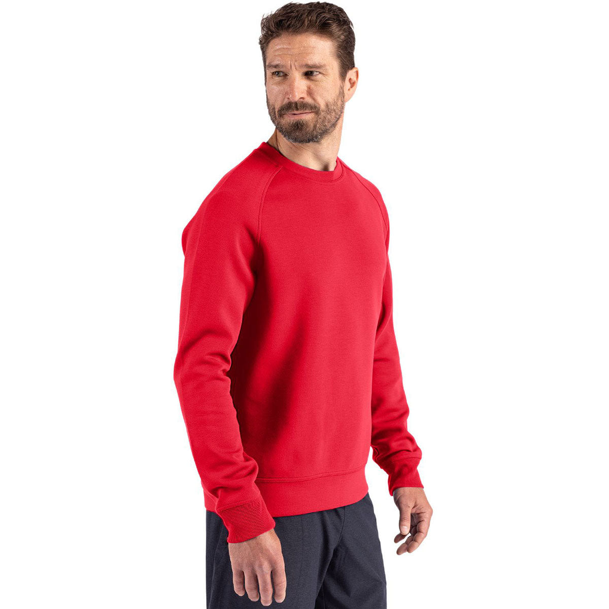 Cutter & Buck Men's Red Roam Recycled Crew Neck Pullover