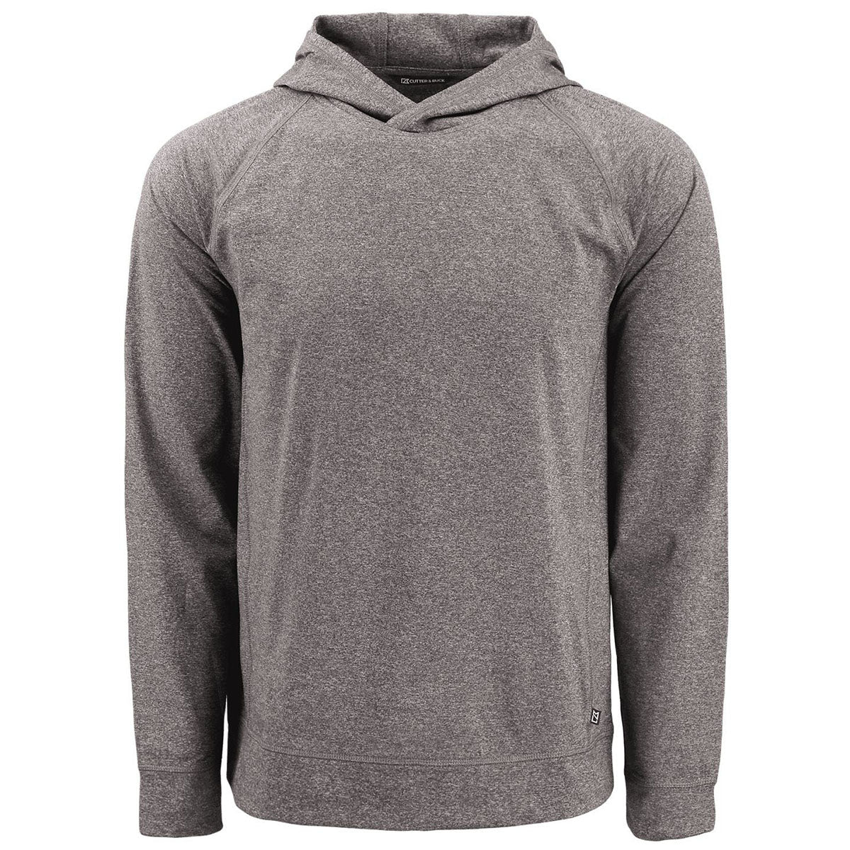 Cutter & Buck Men's Black Heather Adapt Knit Recycled Heathered Hooded Pullover