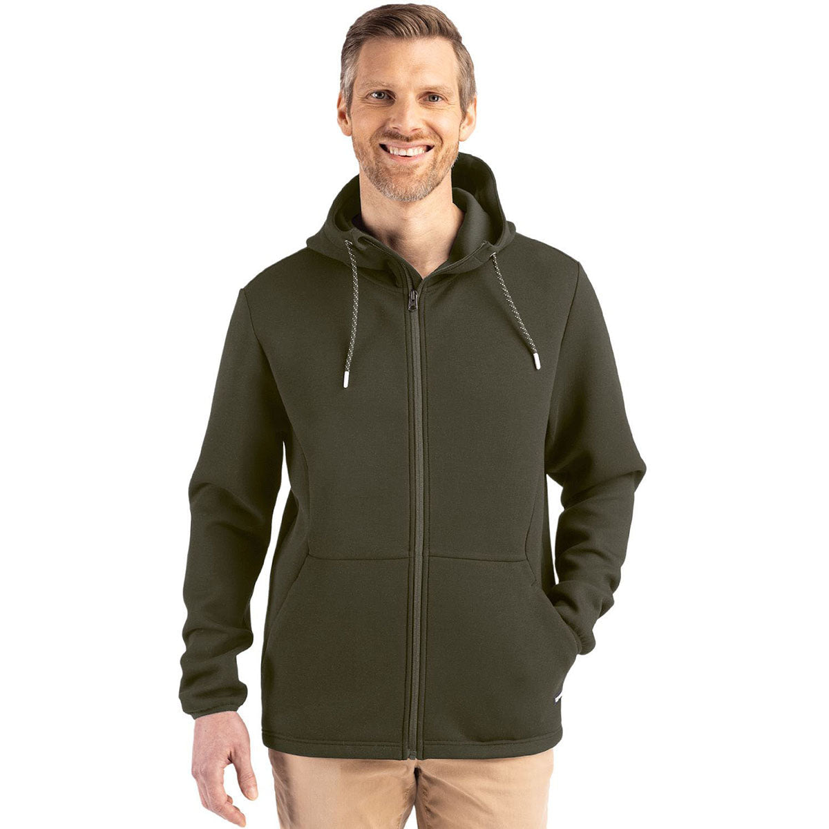 Cutter & Buck Men's Poplar Roam Epic Comfort Recycled Full Zip Hooded Jacket