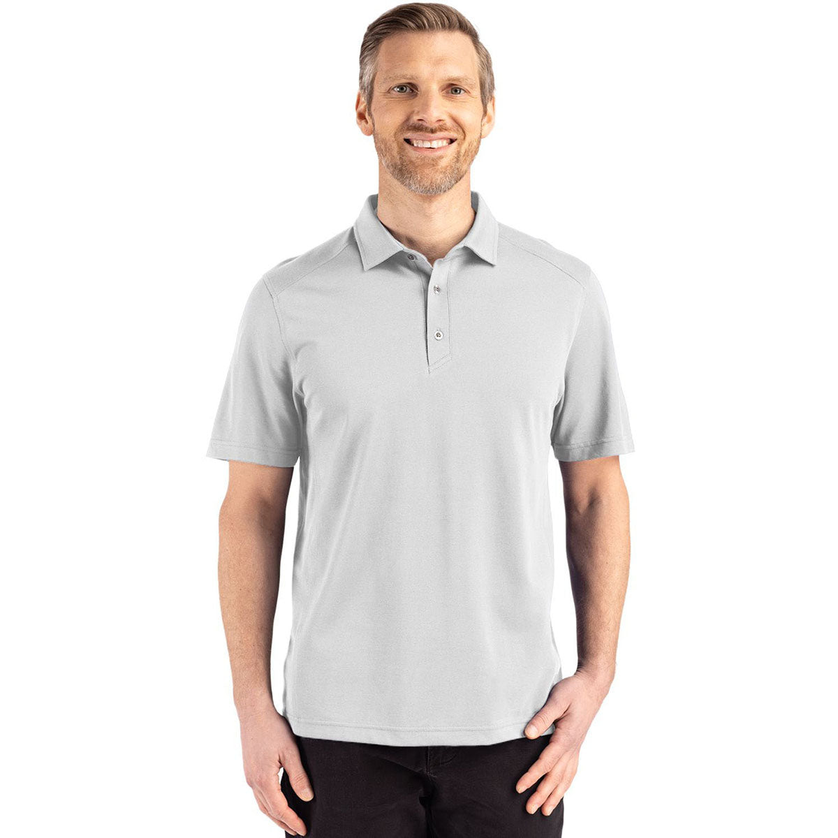 Cutter & Buck Men's Concrete Advantage Refresh Epic Confidence Recycled Tri-Blend Pique Polo