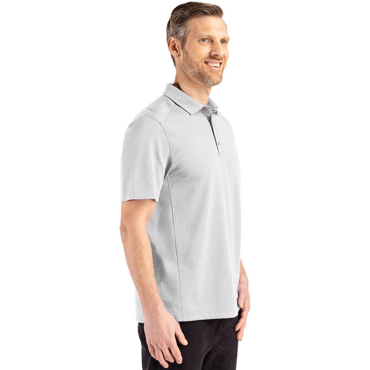 Cutter & Buck Men's Concrete Advantage Refresh Epic Confidence Recycled Tri-Blend Pique Polo