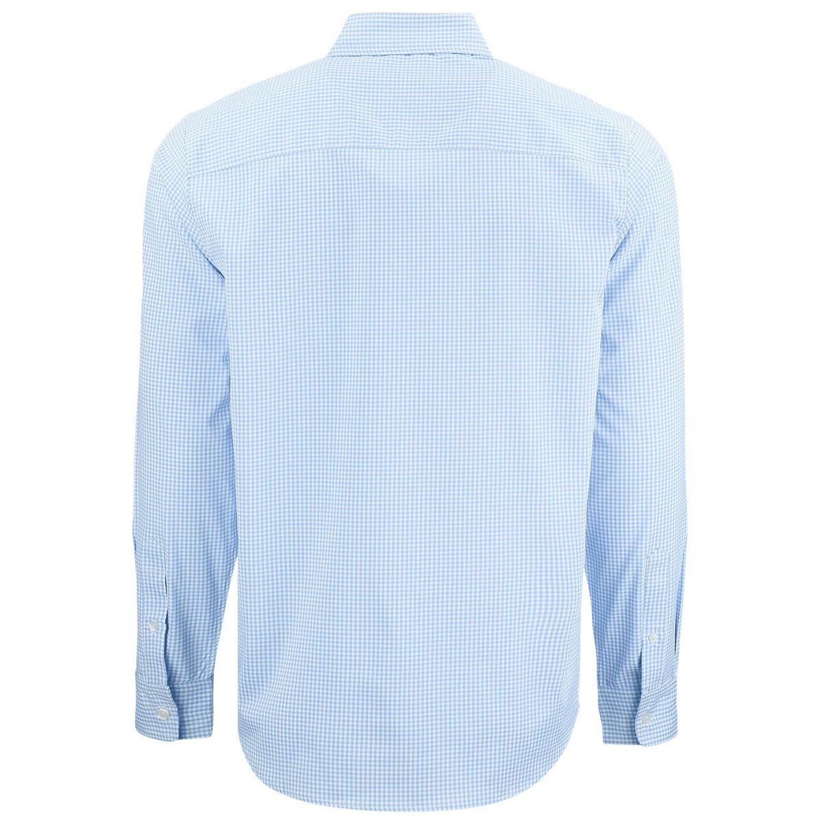 Cutter & Buck Men's Atlas/White Skyline Epic Confidence Recycled Gingham Long Sleeve Dress Shirt