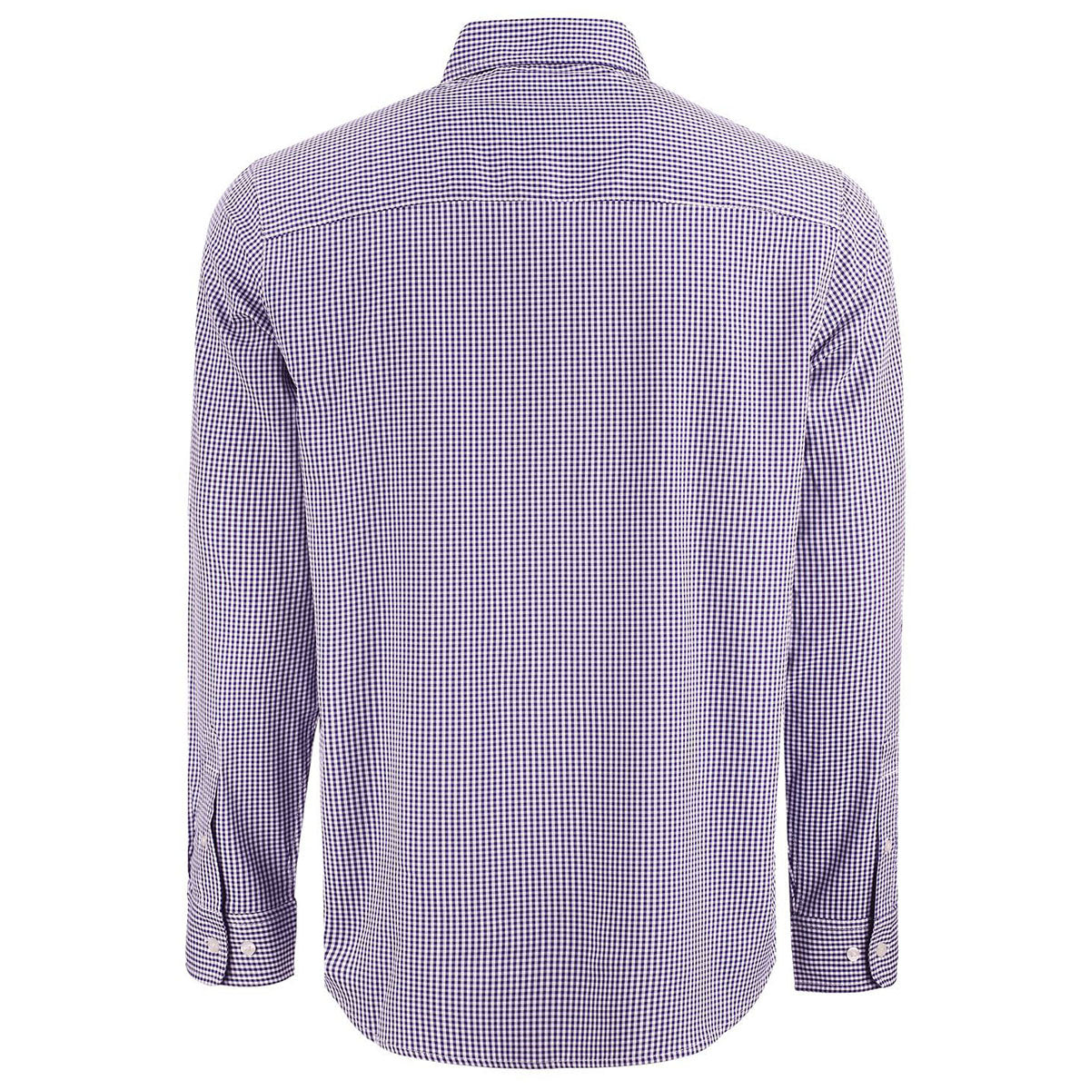 Cutter & Buck Men's College Purple/White Skyline Epic Confidence Recycled Gingham Long Sleeve Dress Shirt