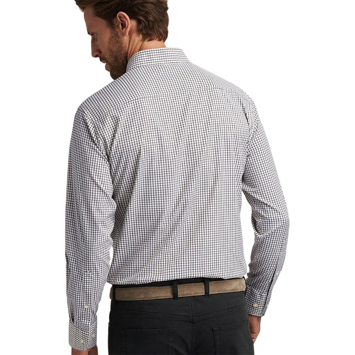 Peter Millar Men's Black Hanford Performance Twill Sport Shirt