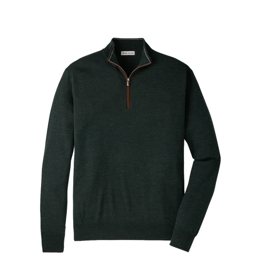 Peter Millar Men's Pine Brook Autumn Crest Suede Trim Quarter-Zip