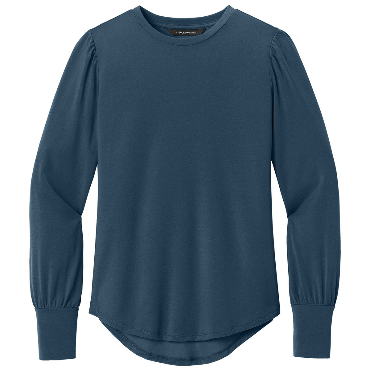 Mercer+Mettle Women's Insignia Blue Stretch Jersey Long Sleeve Blouson Top
