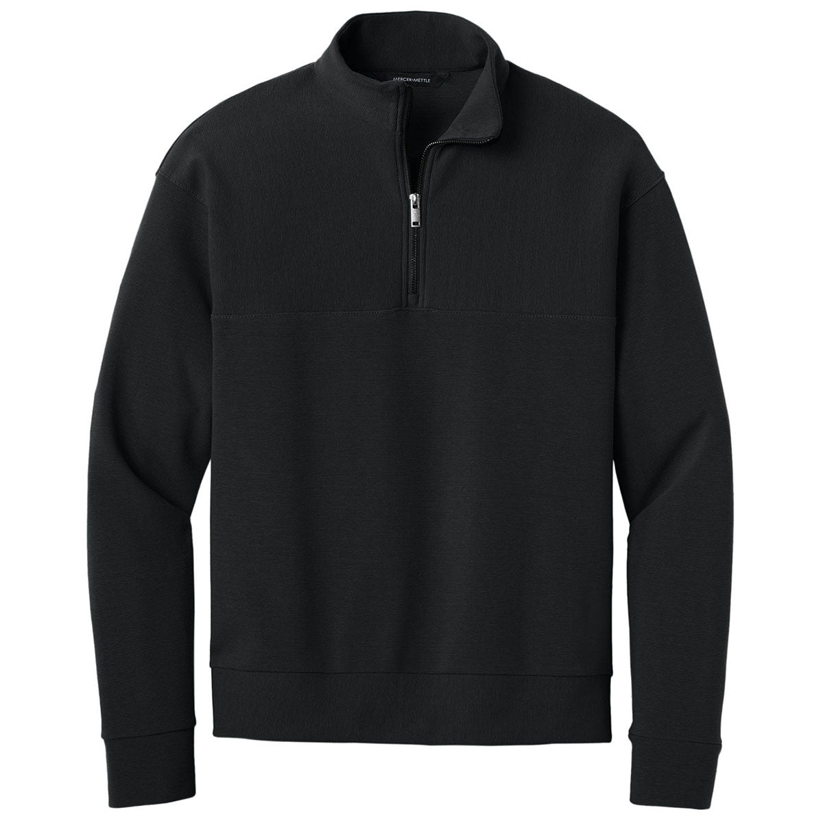 Mercer+Mettle Men's Deep Black Linear Texture 1/4-Zip