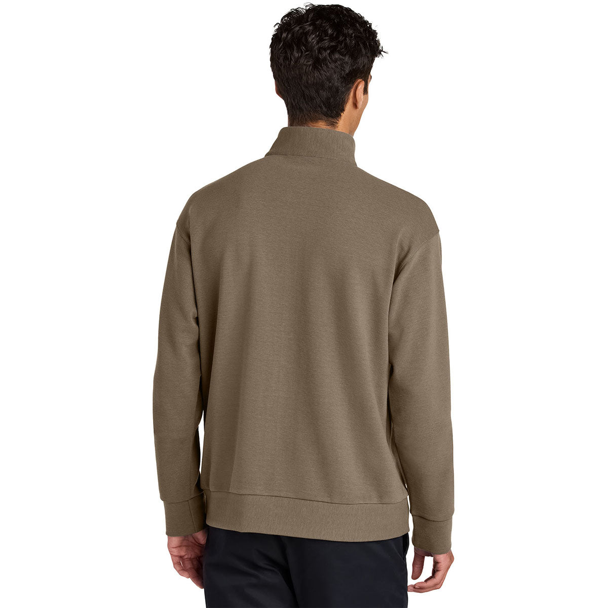 Mercer+Mettle Men's Warm Taupe Linear Texture 1/4-Zip