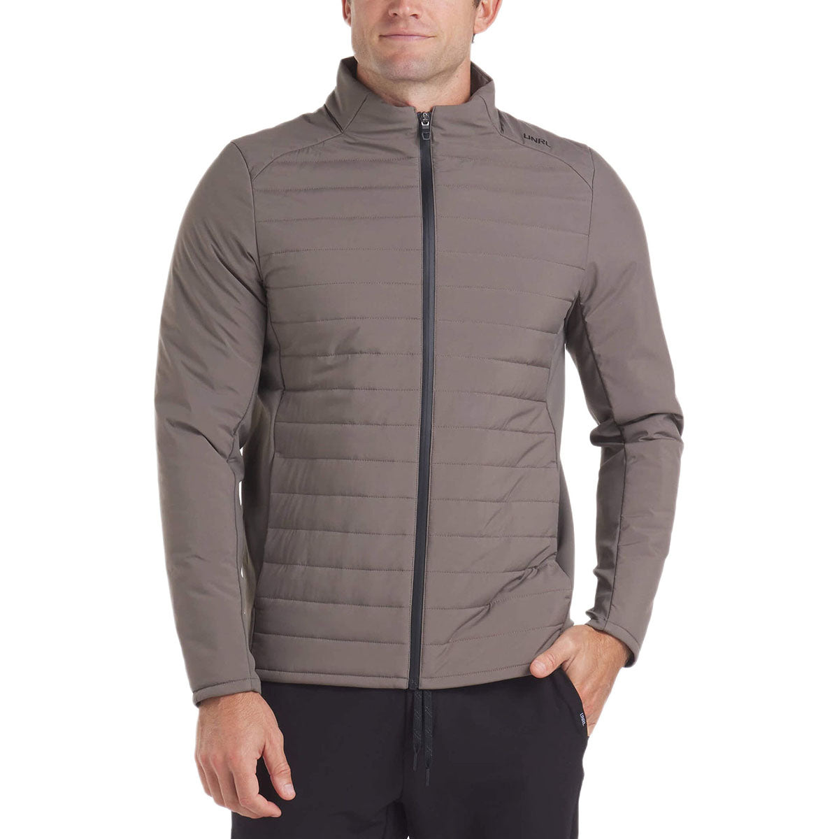 UNRL Men's Dark Taupe Montreal Quilted Jacket