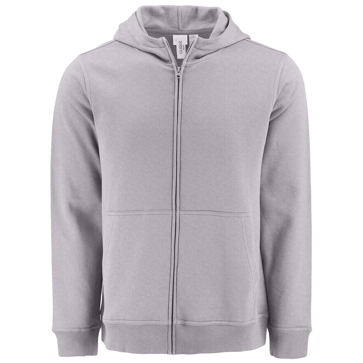 Clique Unisex Grey Melange Drive Recycled Full Zip Hooded Sweatshirt