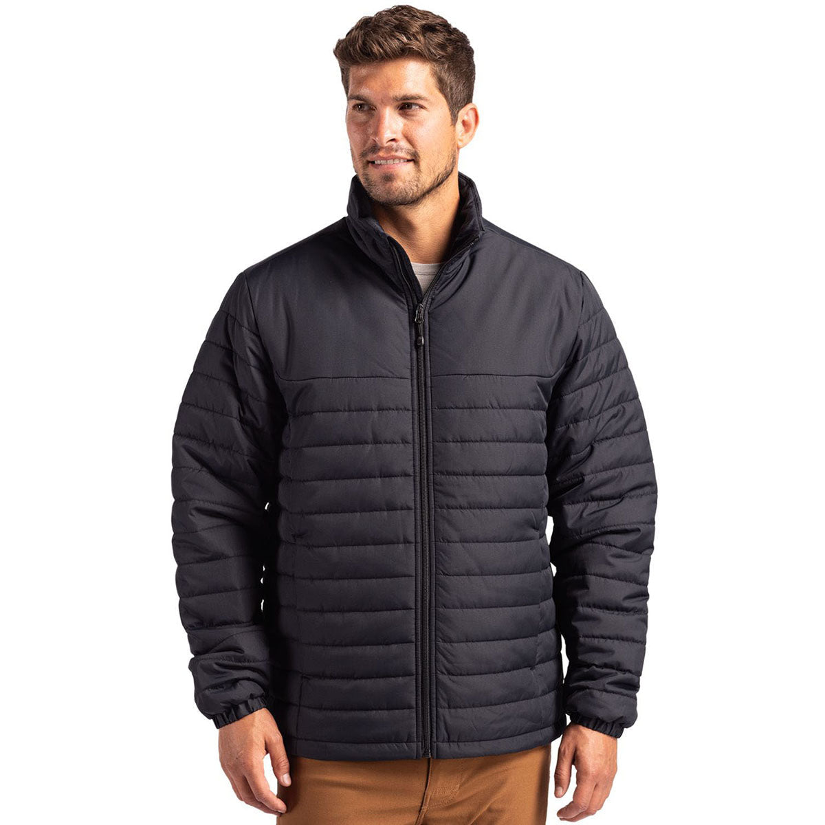 Clique Men's Black Elevation Eco Full Zip Puffer Jacket