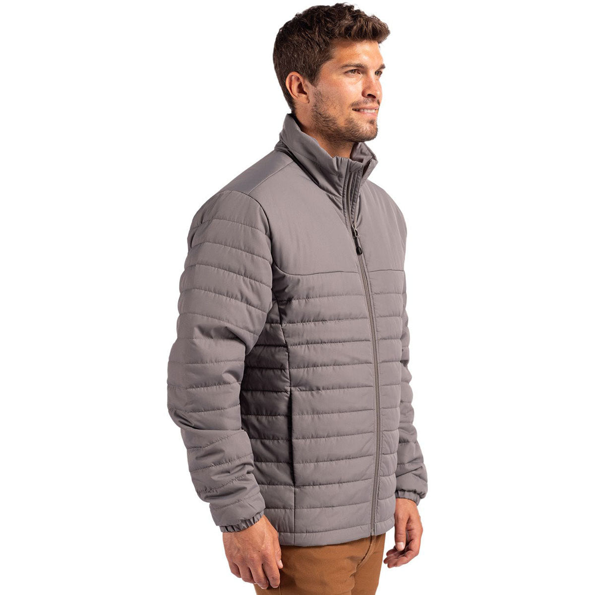 Clique Men's Pure Slate Elevation Eco Full Zip Puffer Jacket