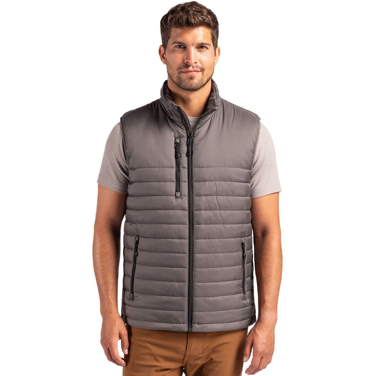 Clique Men's Pure Slate Valhalla Full Zip Puffer Vest
