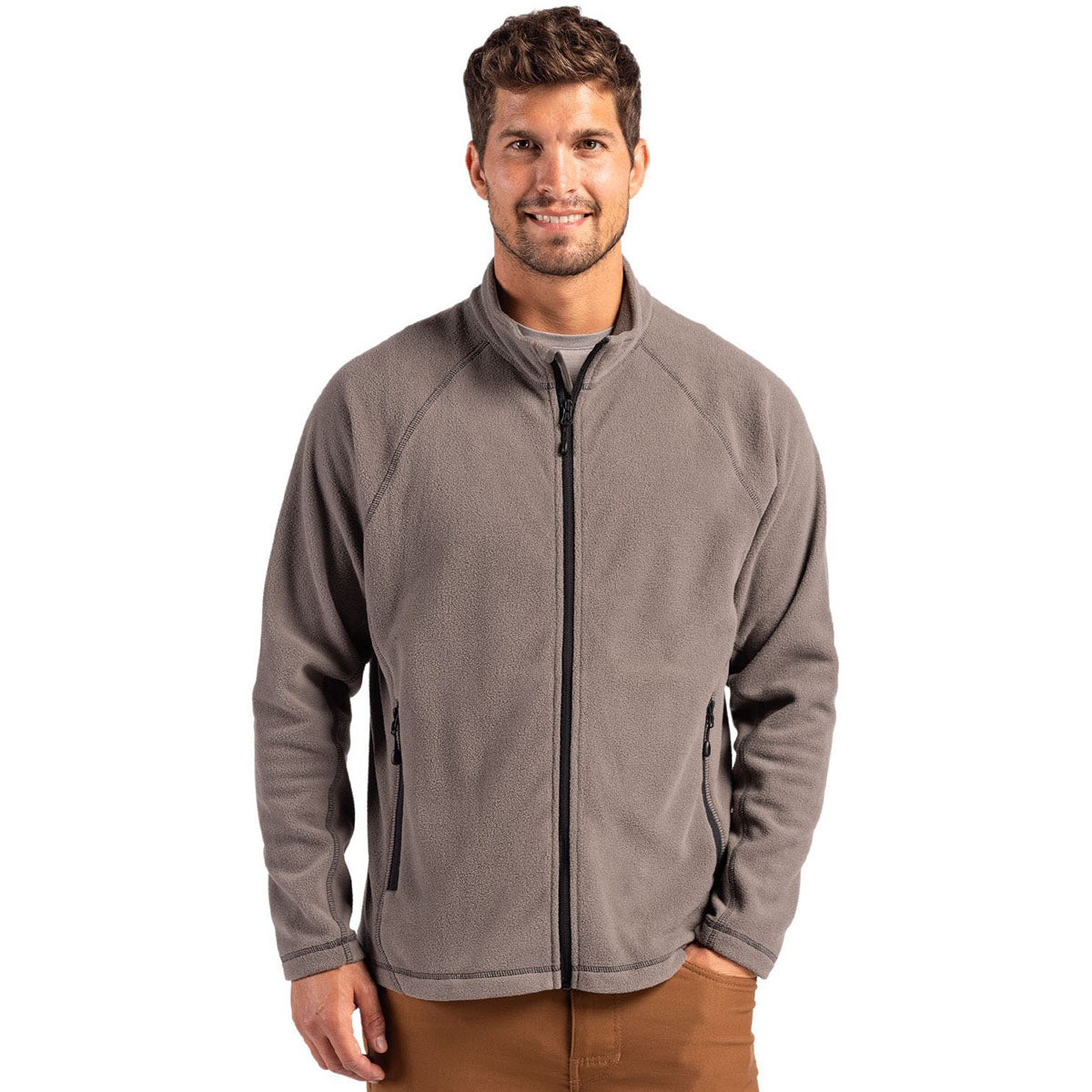 Clique Men's Pure Slate Powder Fleece Full Zip Jacket