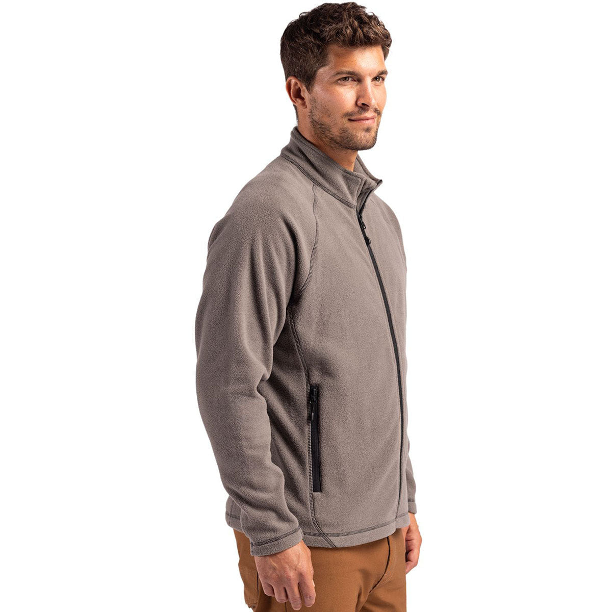 Clique Men's Pure Slate Powder Fleece Full Zip Jacket