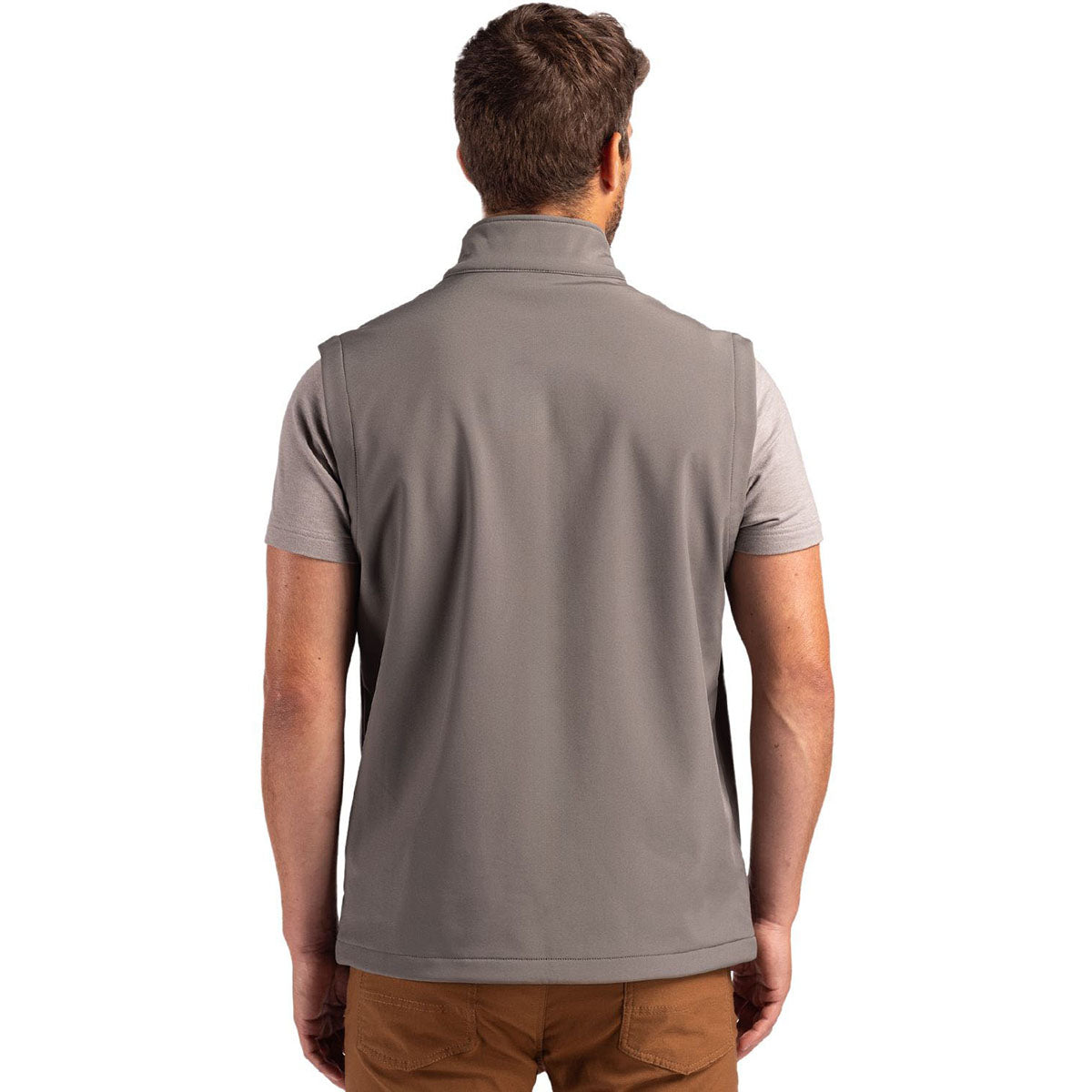 Clique Men's Pure Slate/Black Tempo Stretch Full Zip Softshell Vest