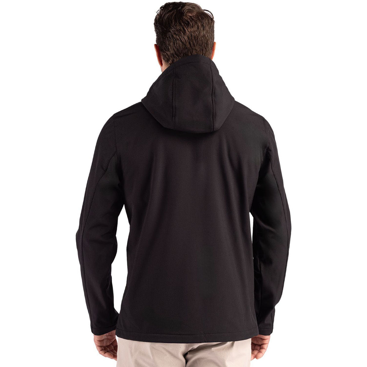 Clique Men's Black/Pure Slate Tempo Recycled Stretch Softshell Hooded Jacket