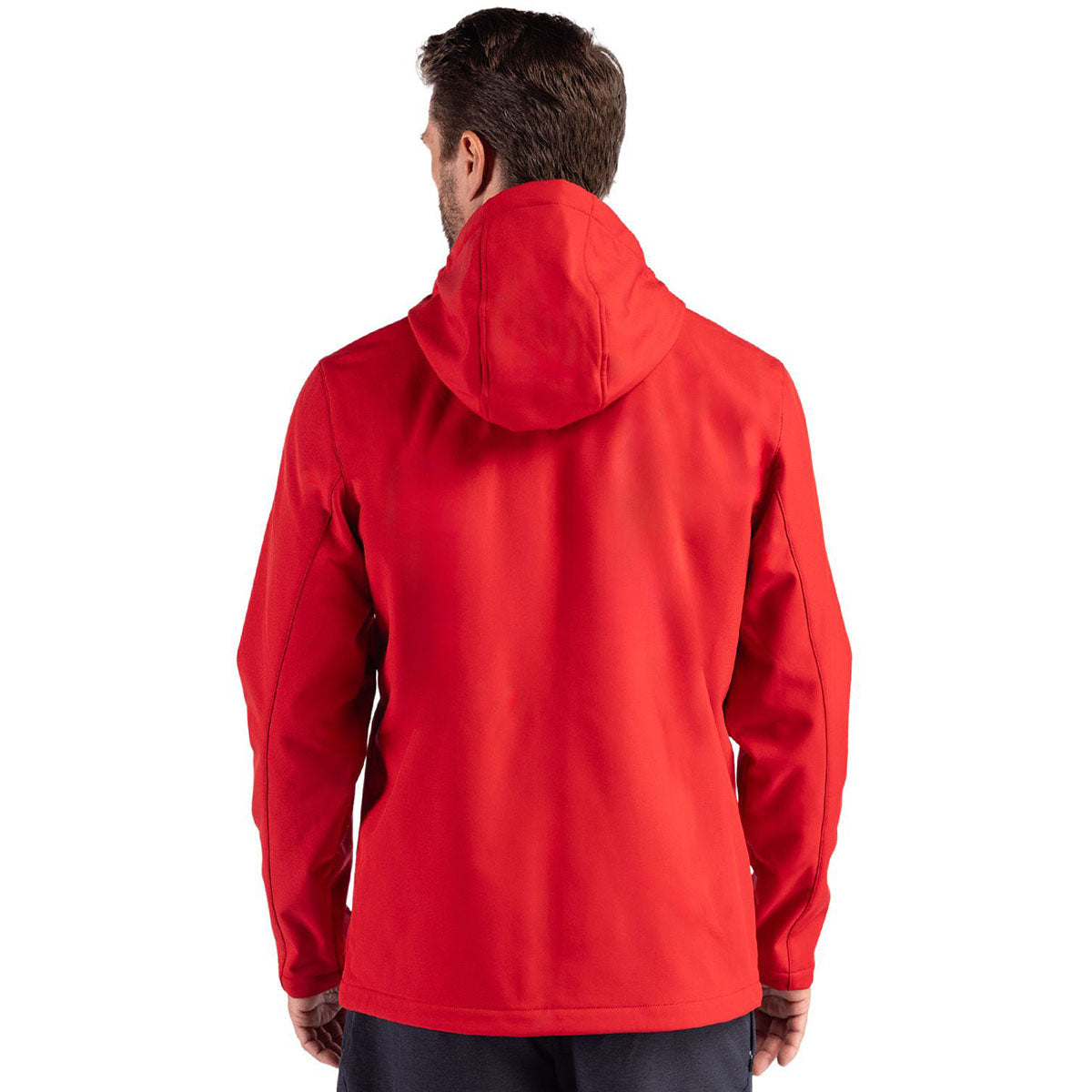 Clique Men's Red/Black Tempo Recycled Stretch Softshell Hooded Jacket