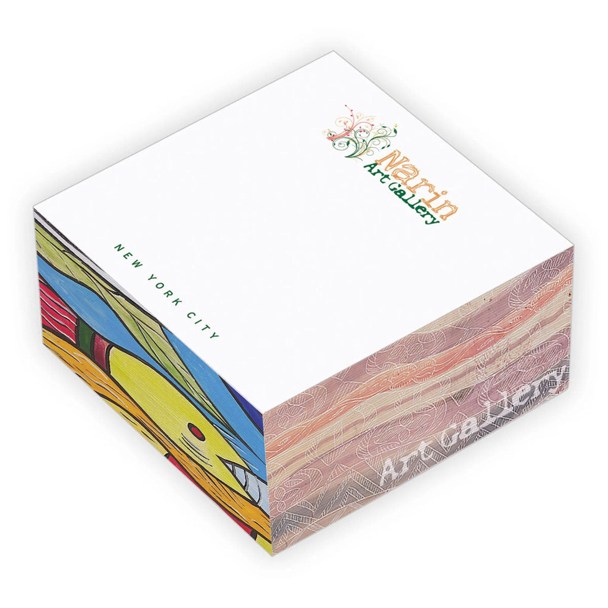 Souvenir White 3" x 3" x 1.5" Non-Adhesive Cube