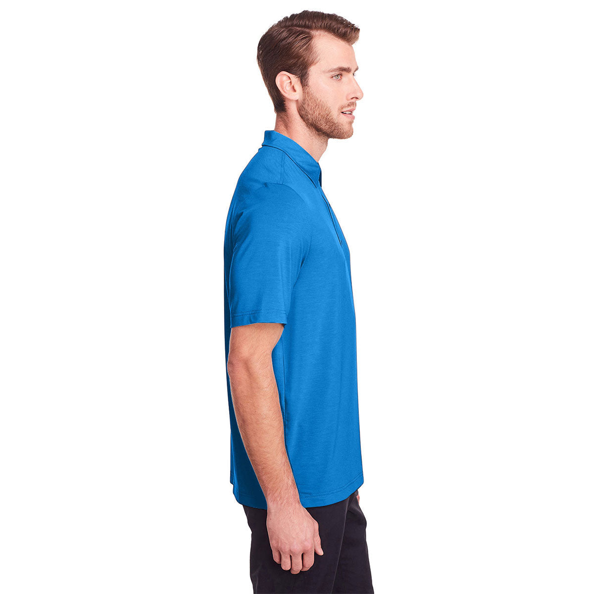 North End Men's Lt Nautical Blue Jaq Snap-Up Stretch Performance Polo