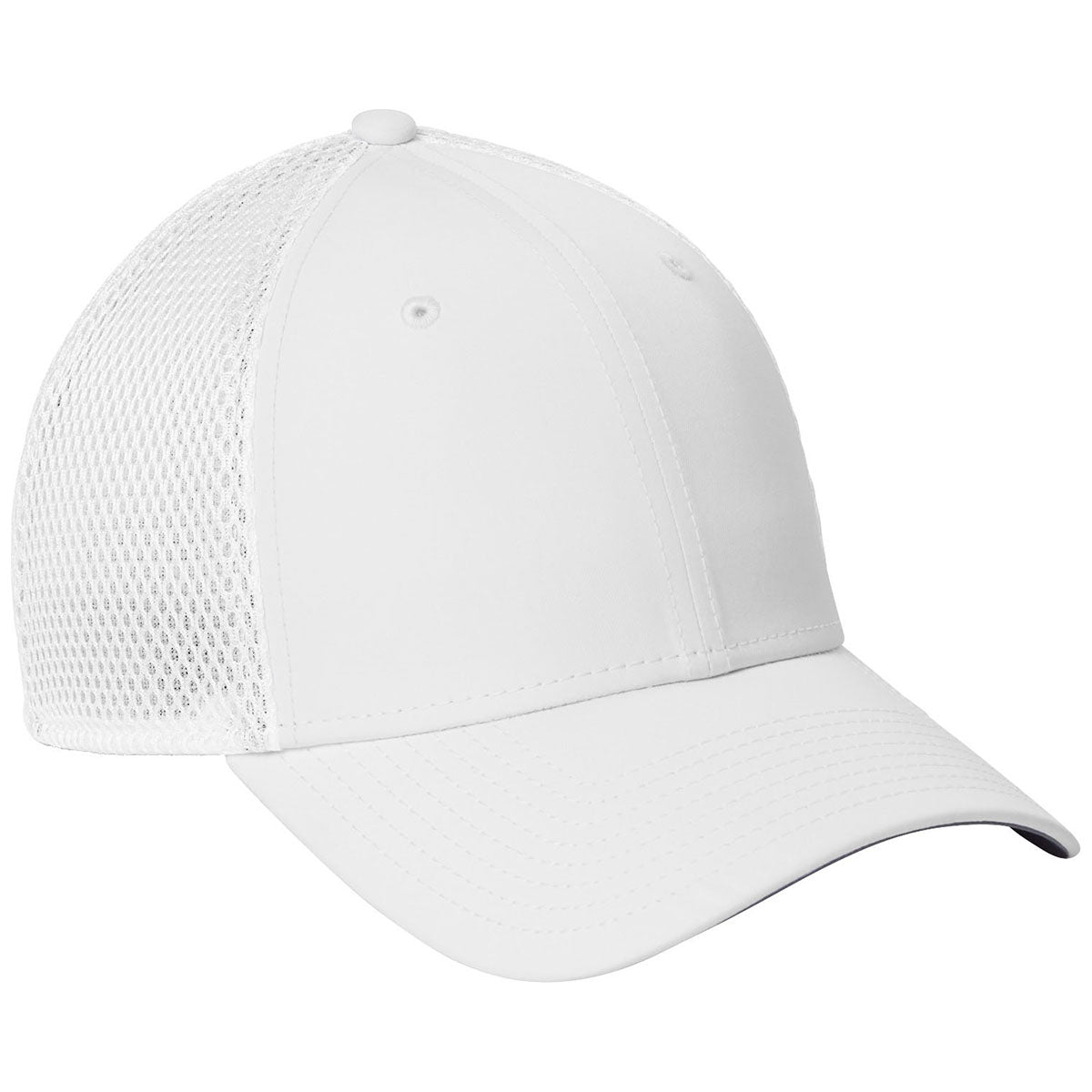 New Era White 39THIRTY Performance Stretch Mesh Cap