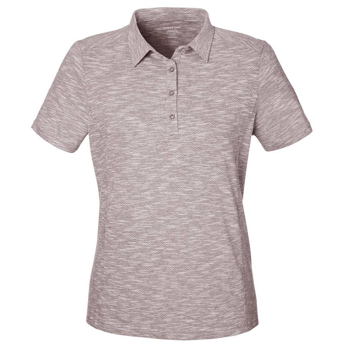 North End Women's Burgundy Heather Eclipse Jacquard Polo