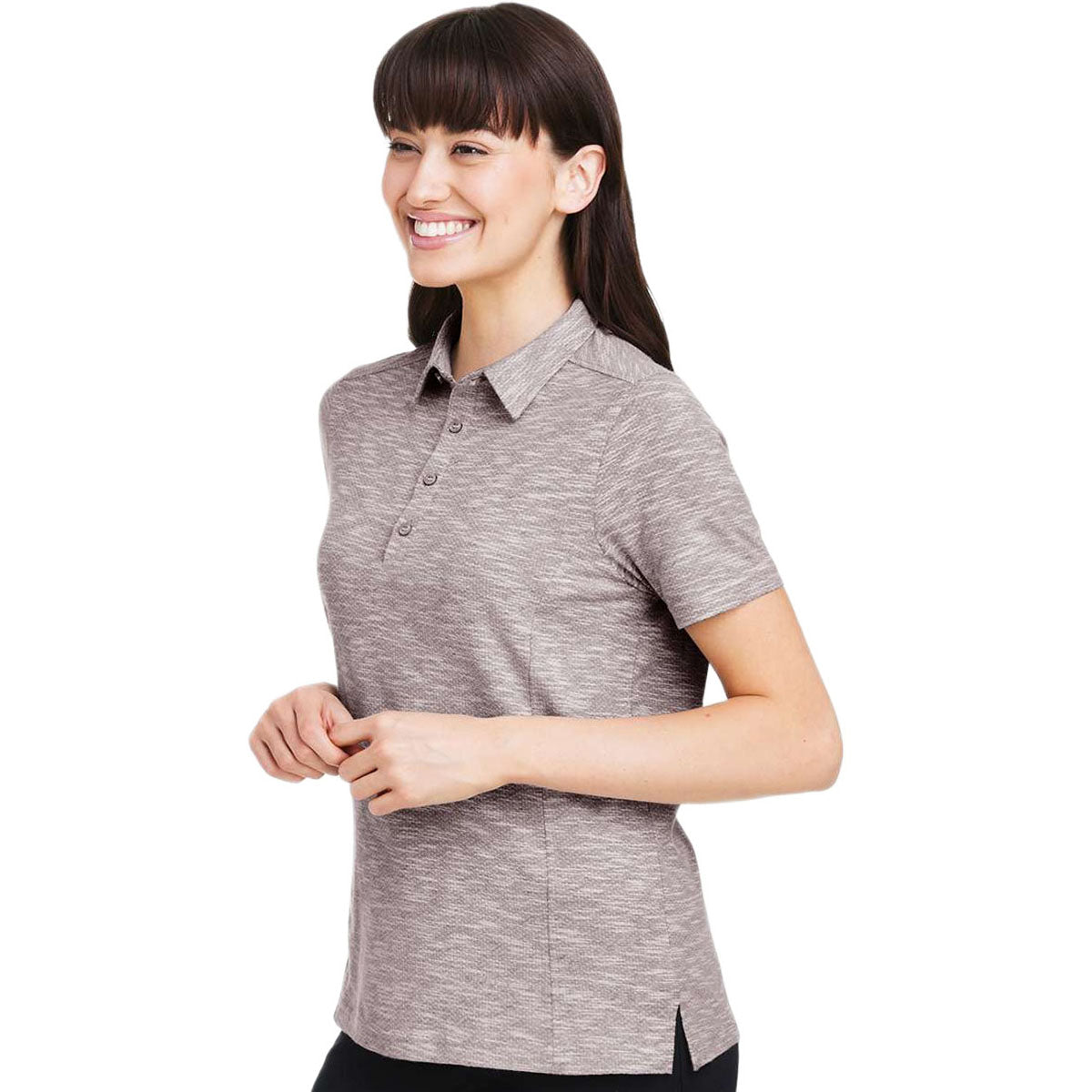 North End Women's Burgundy Heather Eclipse Jacquard Polo