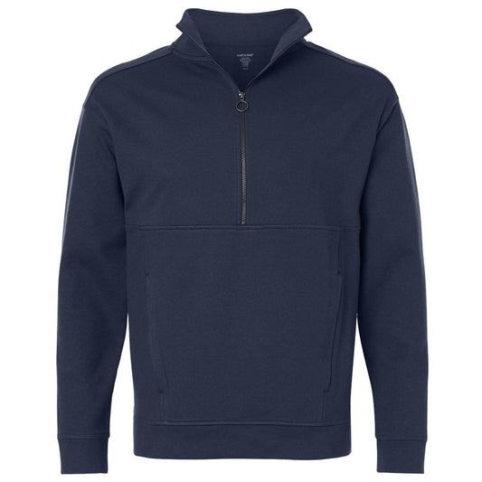 North End Men's Classic Navy Mantra Half-Zip Ottoman Pullover
