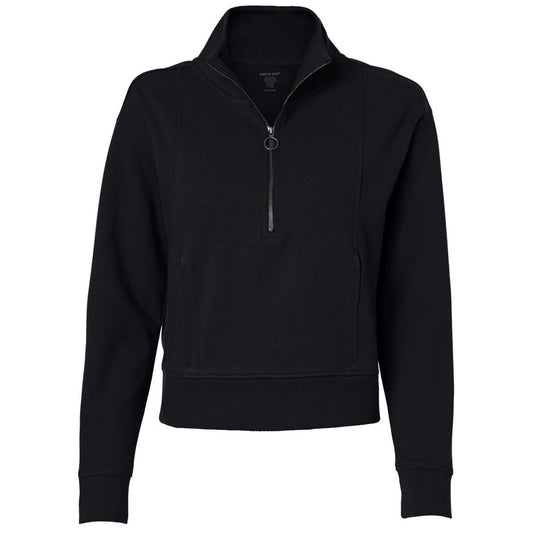 North End Women's Black Mantra Half-Zip Ottoman Pullover