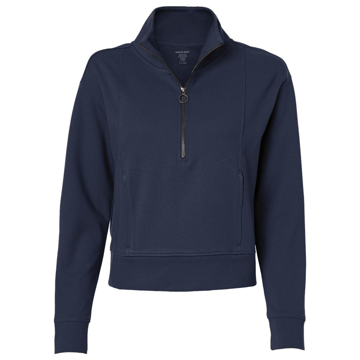 North End Women's Classic Navy Mantra Half-Zip Ottoman Pullover