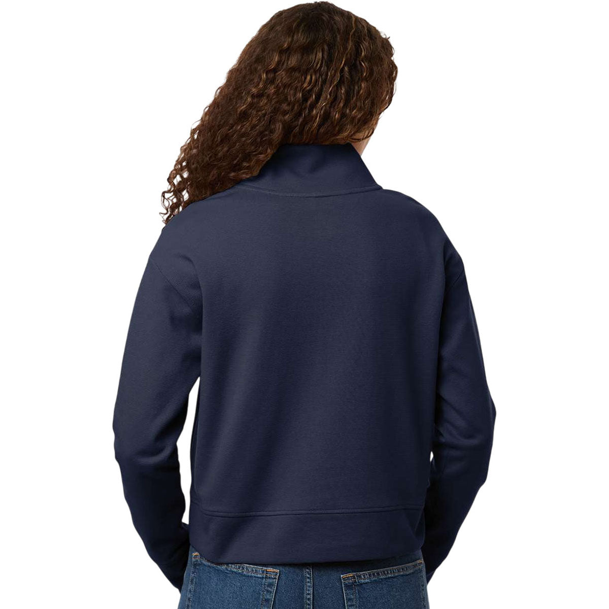 North End Women's Classic Navy Mantra Half-Zip Ottoman Pullover
