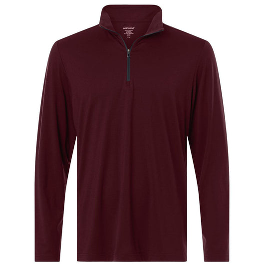 North End Men's Burgundy/Carbon JAQ Stretch Performance Quarter-Zip
