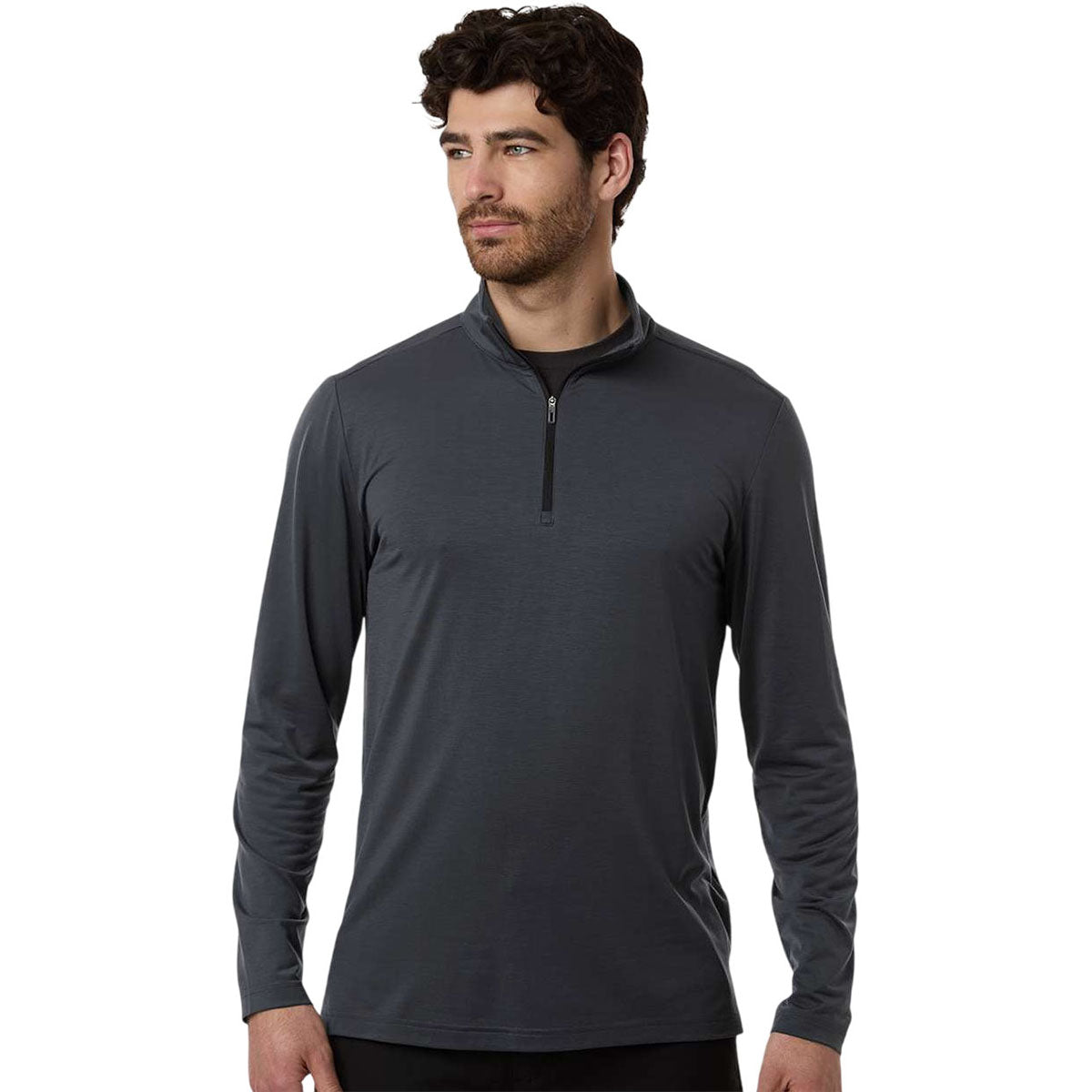 North End Men's Carbon/Black JAQ Stretch Performance Quarter-Zip