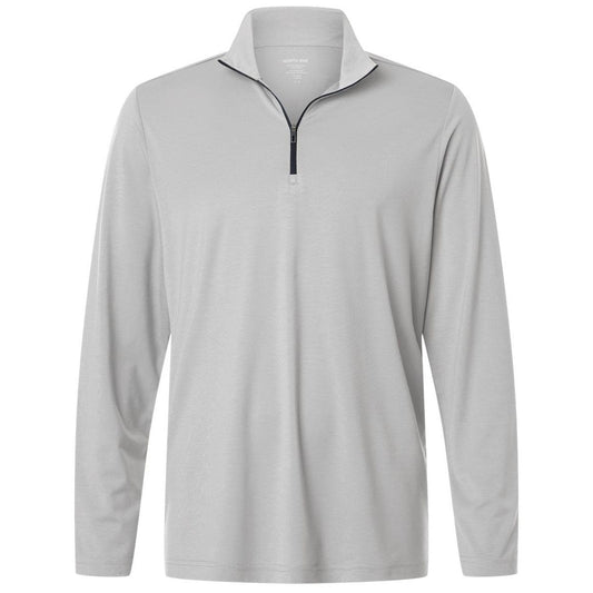 North End Men's Platinum/Carbon JAQ Stretch Performance Quarter-Zip