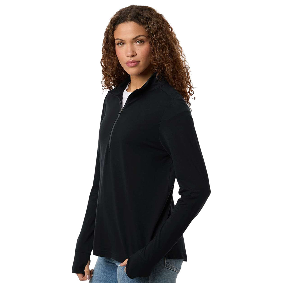 North End Women's Black/Carbon JAQ Stretch Performance Quarter-Zip