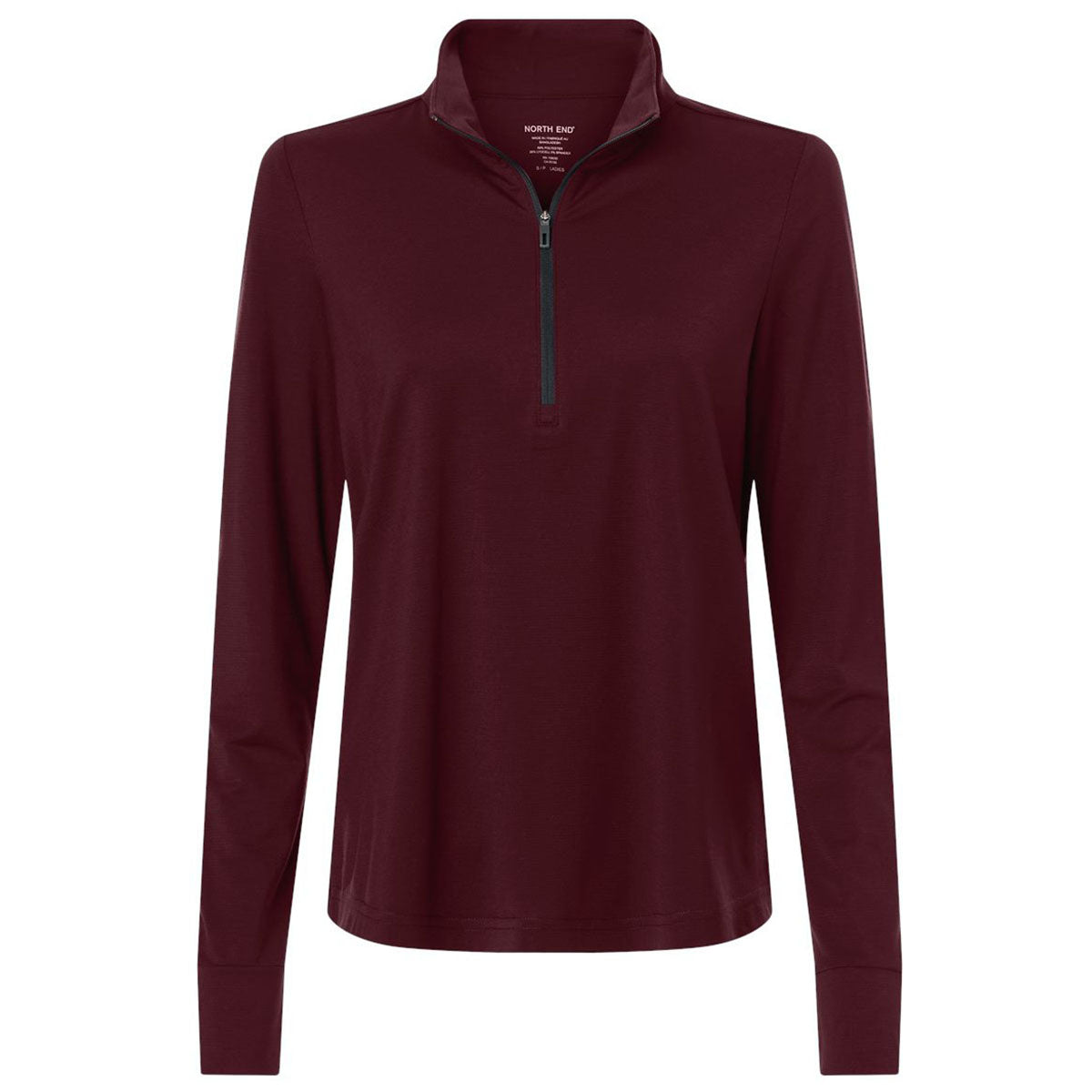 North End Women's Burgundy/Carbon JAQ Stretch Performance Quarter-Zip
