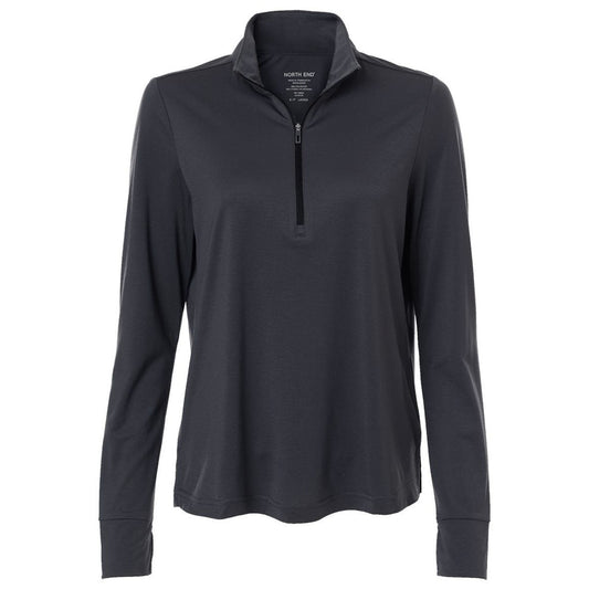 North End Women's Carbon/Black JAQ Stretch Performance Quarter-Zip