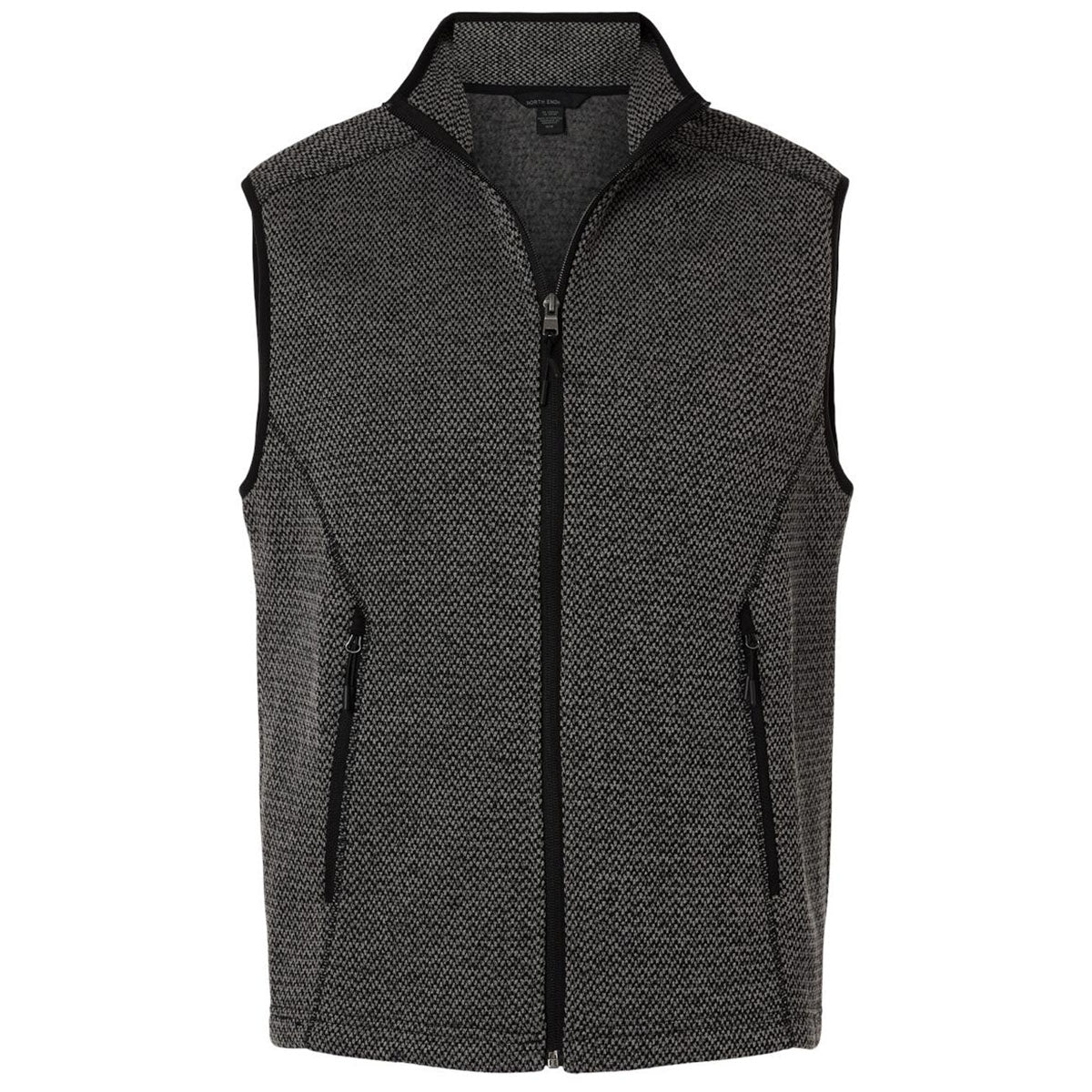 North End Men's Black/Grey Jasper Jacquard Fleece Vest
