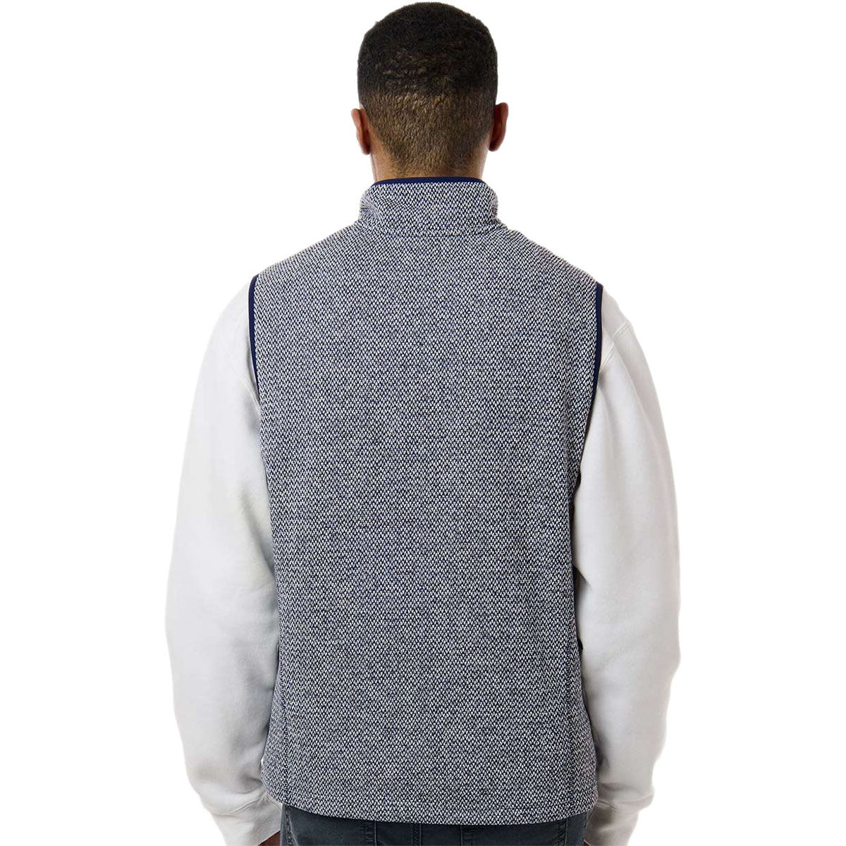 North End Men's Classic Navy/White Jasper Jacquard Fleece Vest