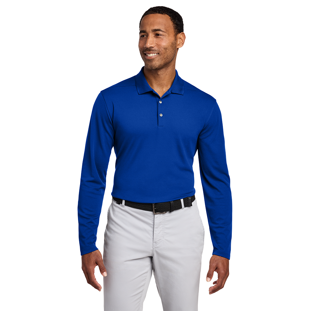 Nike Men's Game Royal Dri-FIT Micro Pique 2.0 Long Sleeve Polo