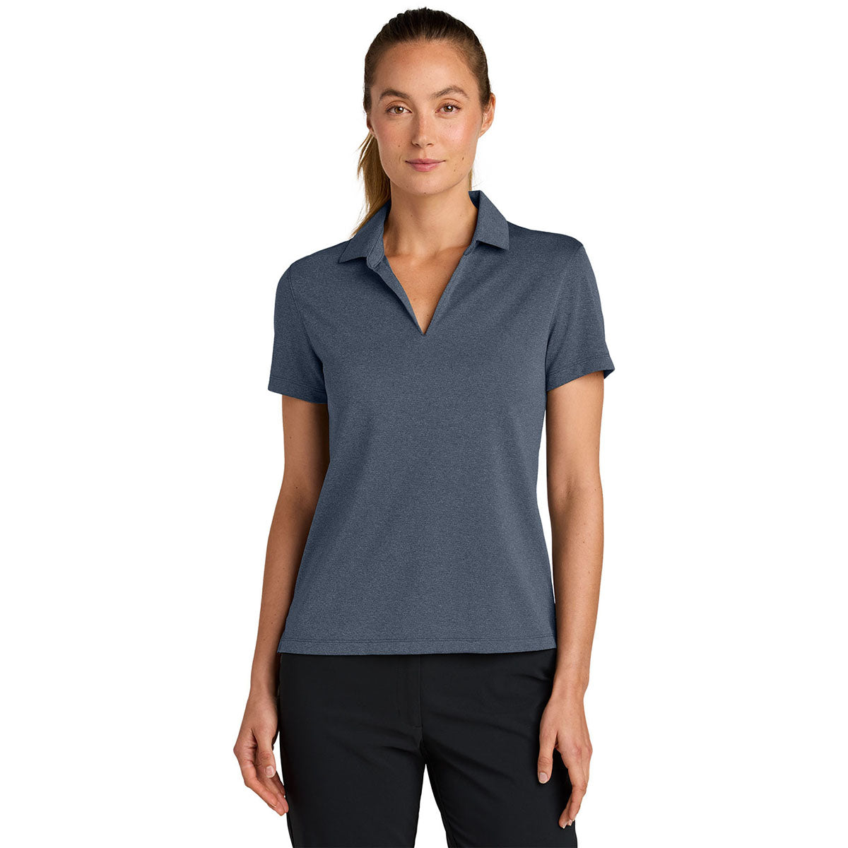 Nike Women's Navy Heather Dri-FIT Smooth Heather Polo